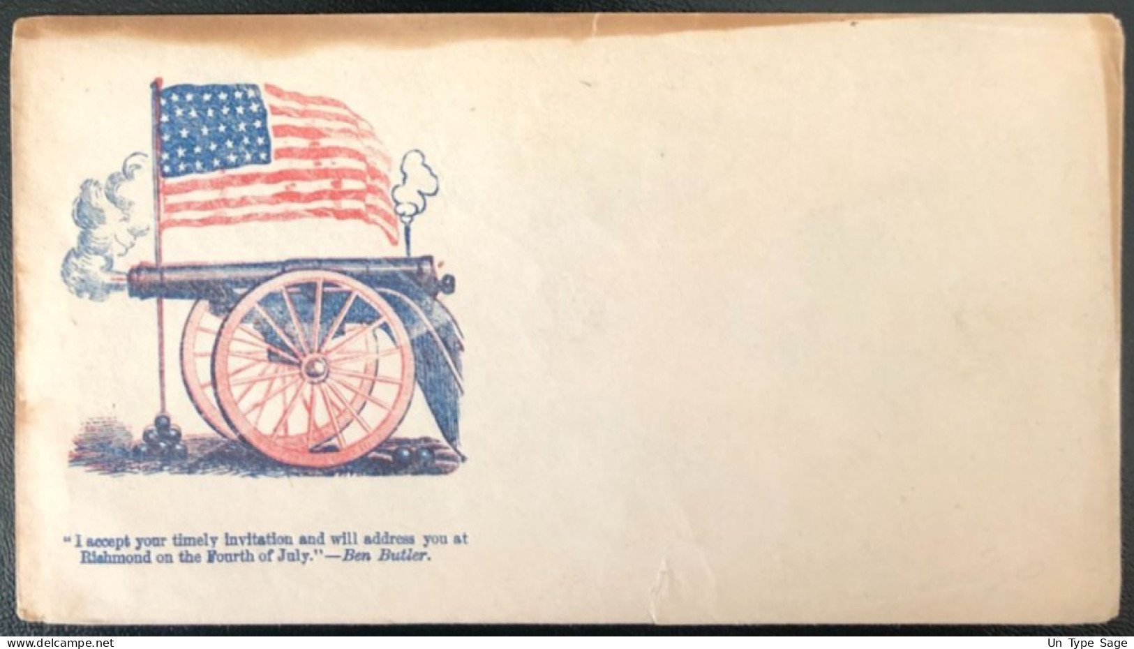 U.S.A, Civil War, Patriotic Cover - "Ben Butler" - Unused - (C410) - Postal History