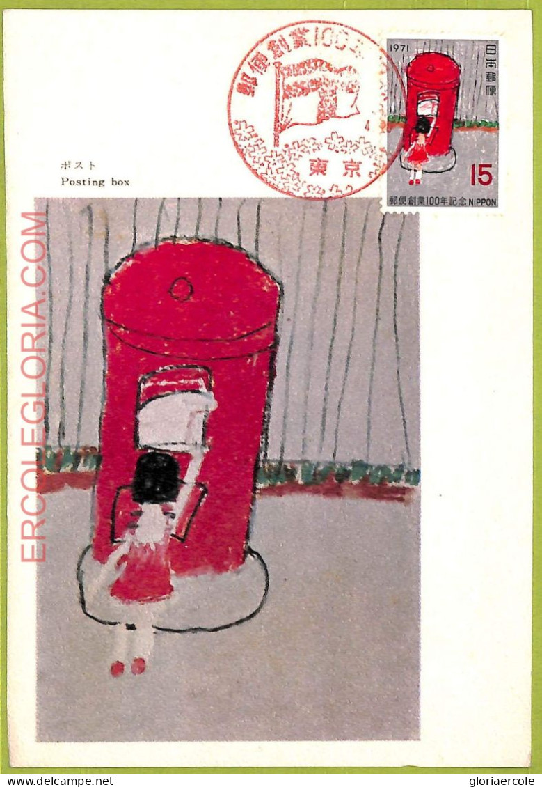 Ad3248 - JAPAN - Postal History - MAXIMUM CARD -  1971   POSTING BOX - Maximumkaarten