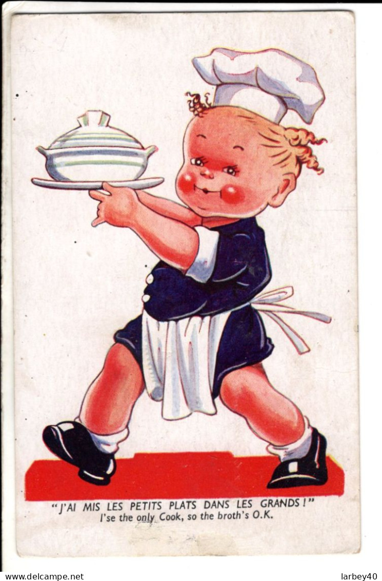 Cpa Illustrateur Fantaisie Enfant - Cuisinier - 1900-1949