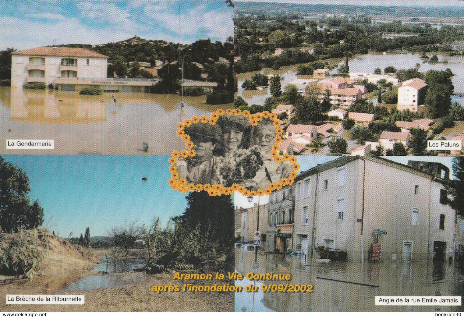 CPSM 30 ARAMON INONDATION 2002 LA VIE CONTINUE - Aramon