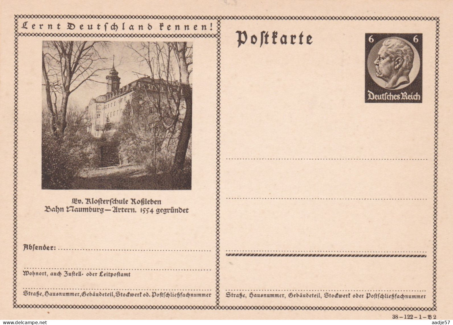 Ev.Klosterschule Roßleben Bahn Naumburg-Artern 1939 - Cartes Postales