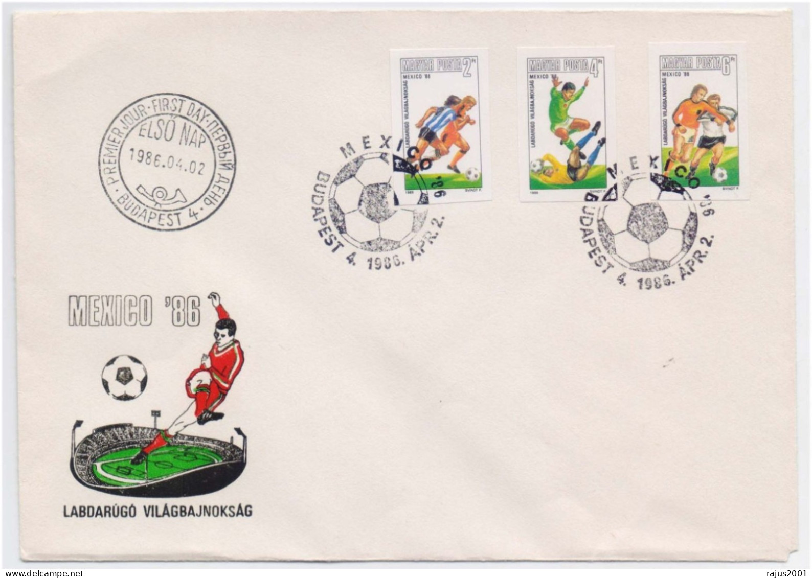 Soccer World Championship, Mexico 86, Football, Sports, Game, Pictorial Cancellation IMPERF Stamps Hungary FDC 1986 - 1986 – Mexico