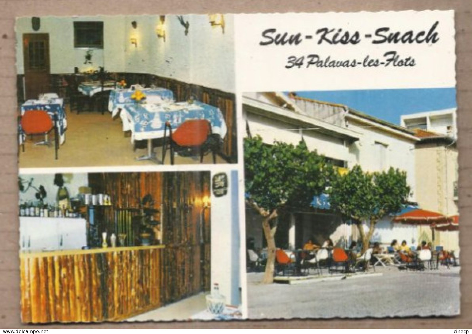 CPSM 34 - PALAVAS LES FLOTS - TB CP Multivue - SUN KISS SNACK TB CP Multivue Dont Devanture Terrasse Bar Salle à Manger - Palavas Les Flots