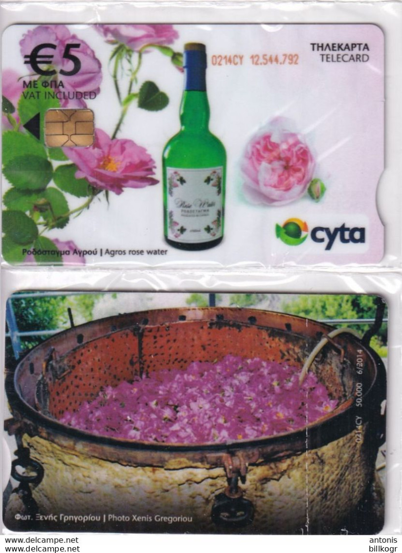 CYPRUS - Traditional Products/"Agros Rose Water(0214CY, Notched), Chip CHT08, Tirage %1000, 06/14, Mint - Cyprus