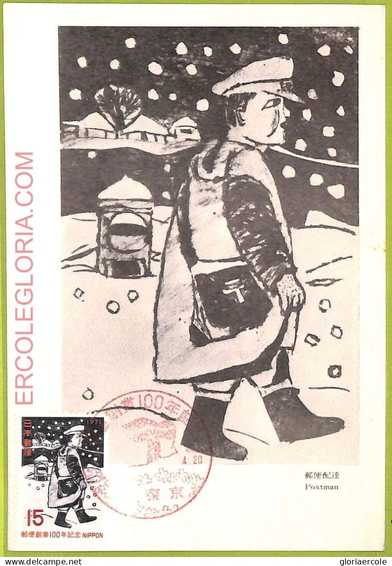 Ad3250 - JAPAN - Postal History - MAXIMUM CARD -  1971  Postman - Cartes-maximum