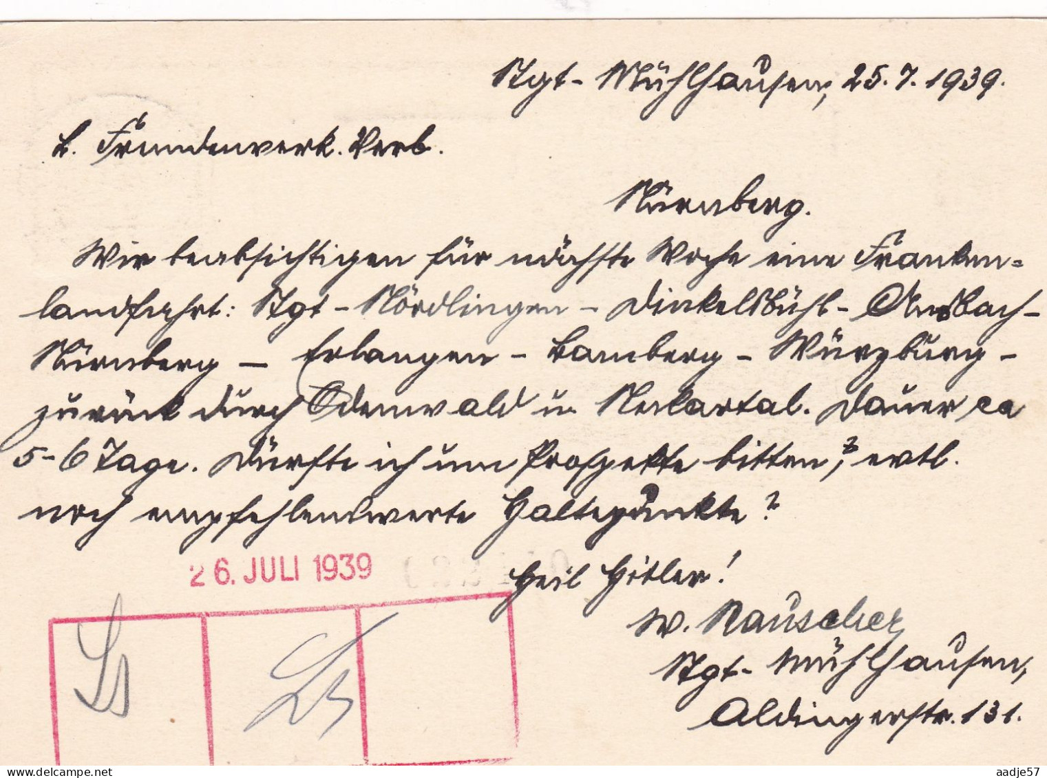 Karlsruhe /Baden, PLatz Im Zentrum Mit Strassenbahn 1939 - Briefkaarten