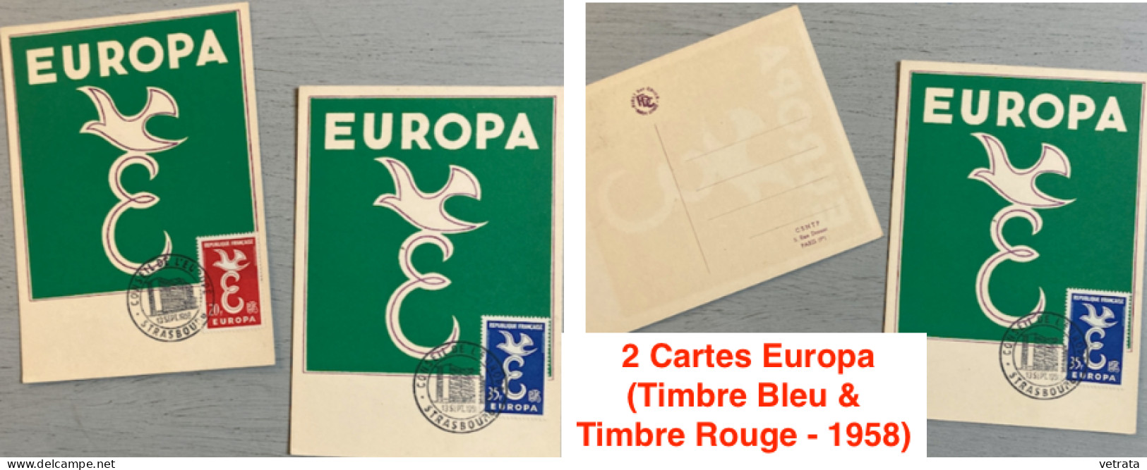 11 Enveloppes Premier Jour :  Europa  (1959/71 Avec 14 Timbres Europa) & 2 Cartes Europa (Timbre Bleu & Timbre Rouge - 1 - Sonstige & Ohne Zuordnung