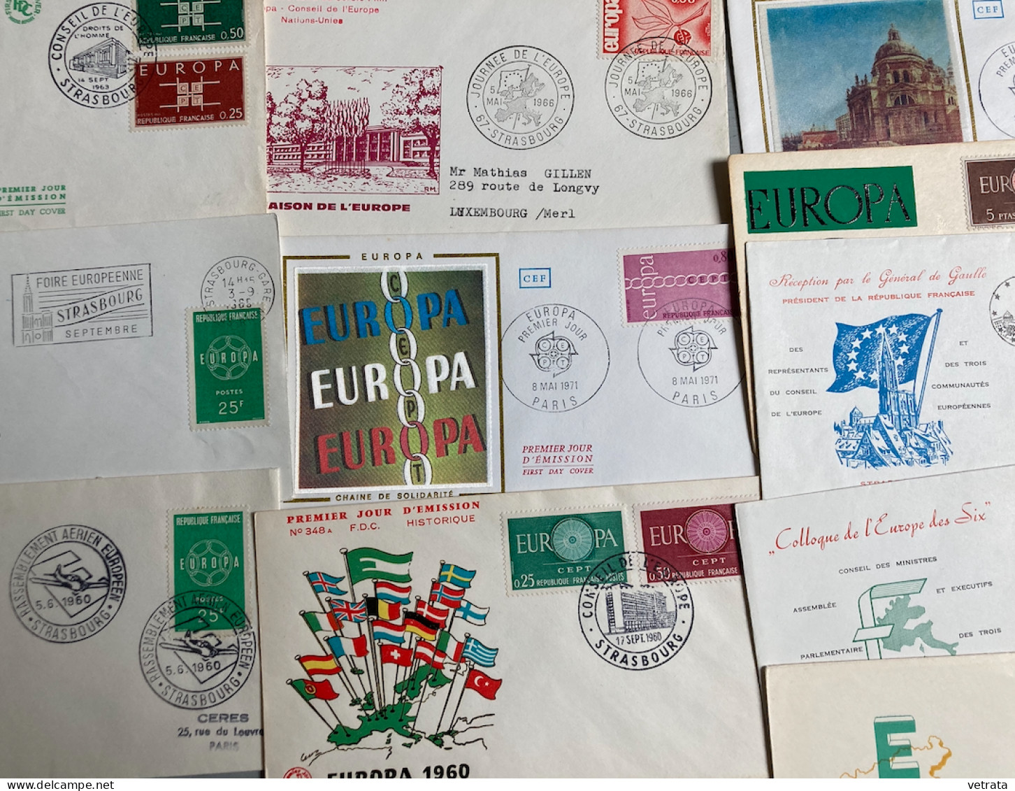 11 Enveloppes Premier Jour :  Europa  (1959/71 Avec 14 Timbres Europa) & 2 Cartes Europa (Timbre Bleu & Timbre Rouge - 1 - Andere & Zonder Classificatie