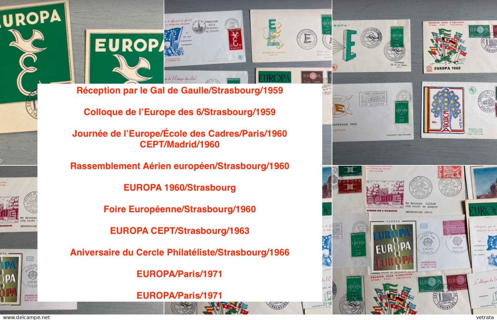 11 Enveloppes Premier Jour :  Europa  (1959/71 avec 14 timbres Europa) & 2 Cartes Europa (Timbre Bleu & Timbre Rouge - 1