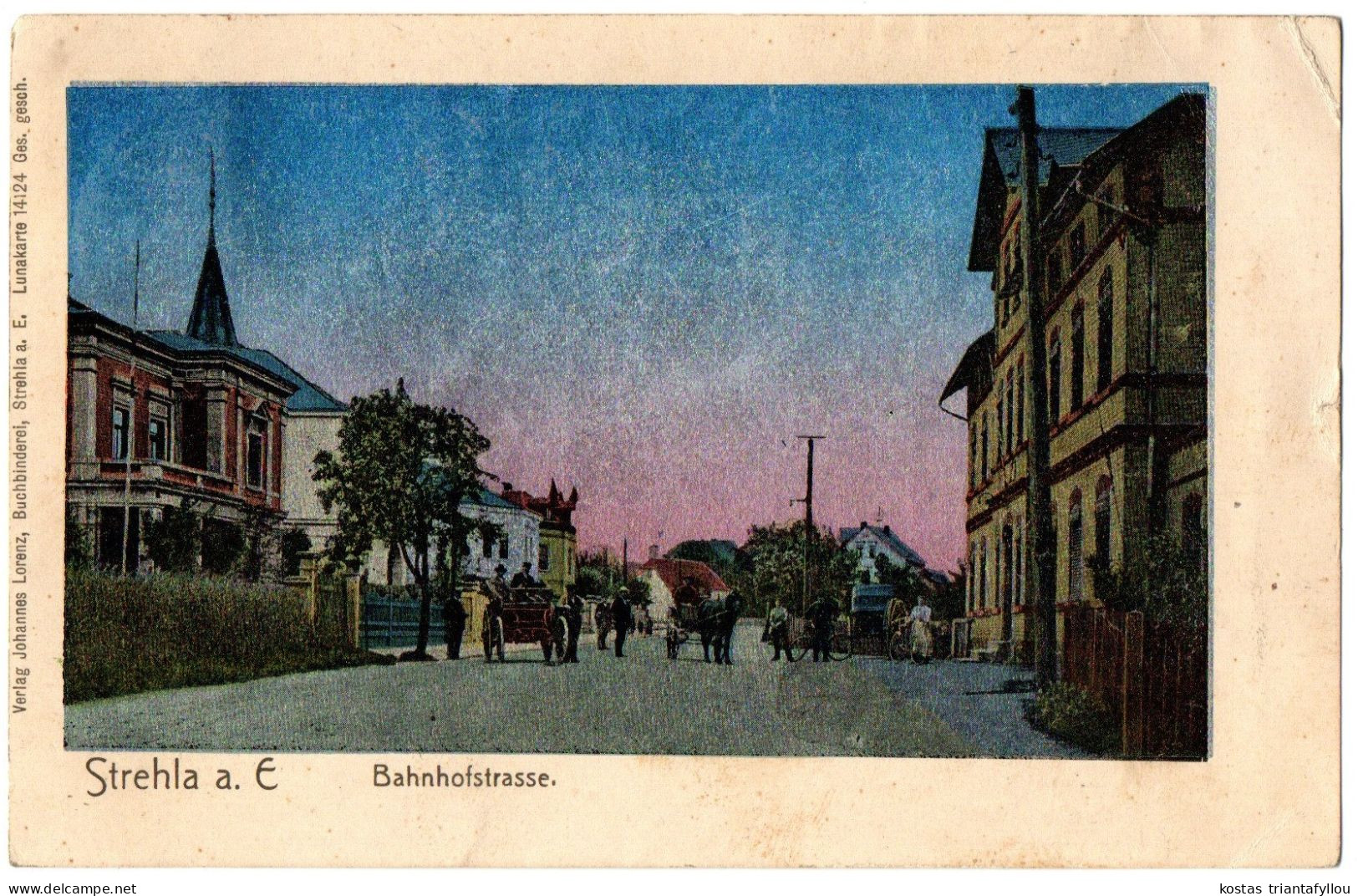 1.12.30 , STREHLA  A. ELBE, BAHNHOFSTRASSE, 1914, POSTCARD - Meissen