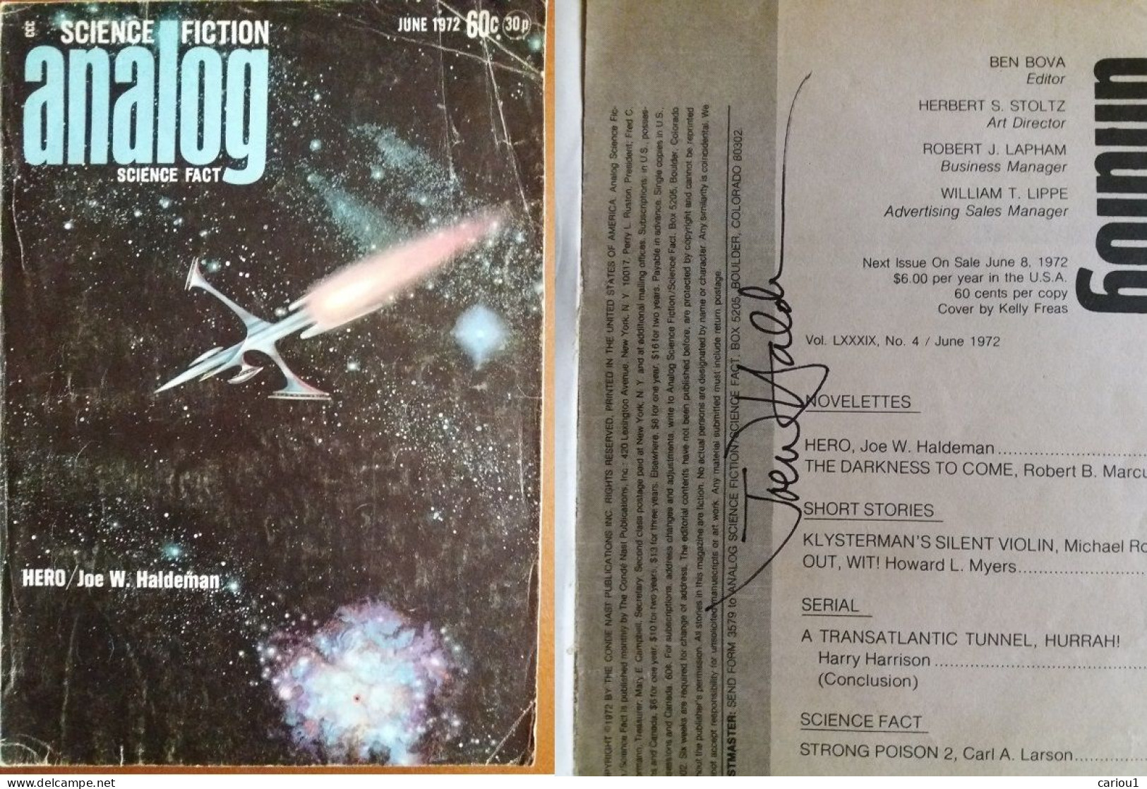 C1 Joe HALDEMAN Hero ANALOG 1972 Envoi DEDICACE Signed Port Inclus France - Other & Unclassified