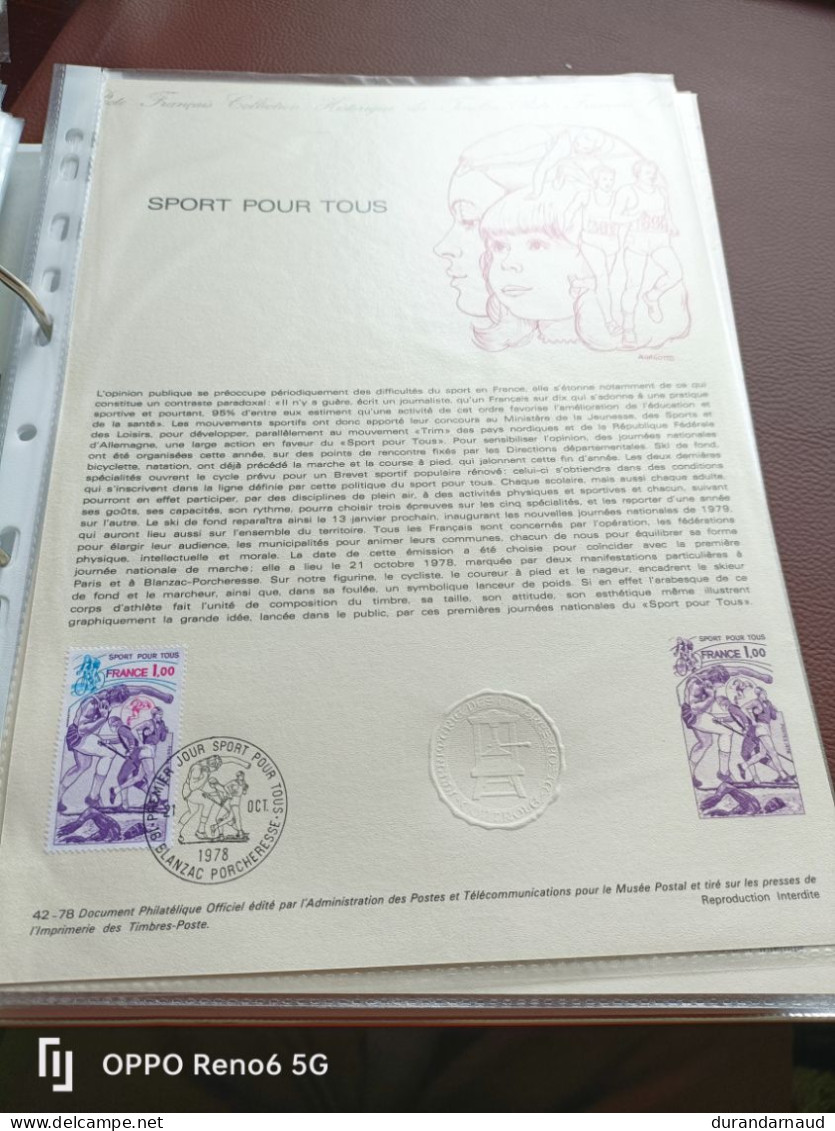 Document Philatelique  SPORT POUR TOUS 42/1978 - Documents Of Postal Services