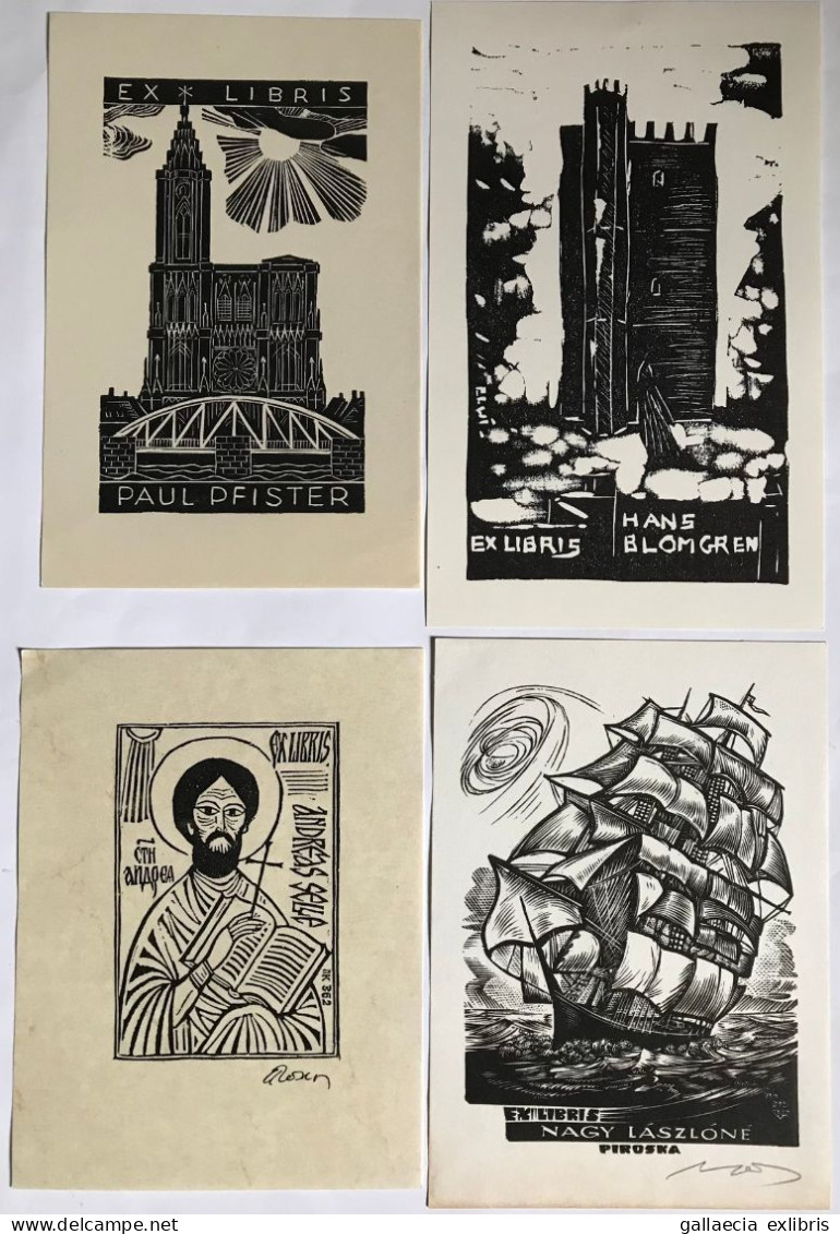 Lot avec 168 ex-libris. Lot with 168 exlibris and bookplates