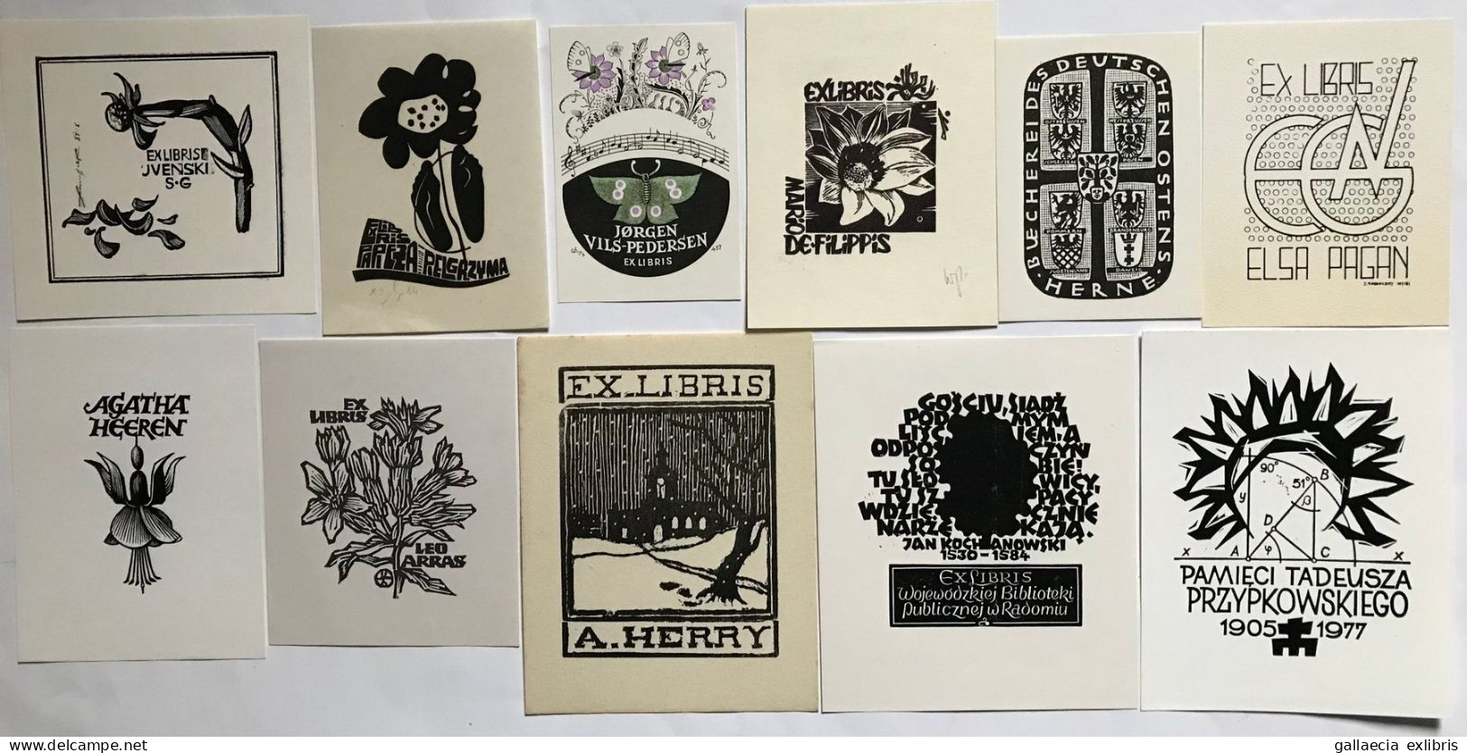 Lot avec 168 ex-libris. Lot with 168 exlibris and bookplates