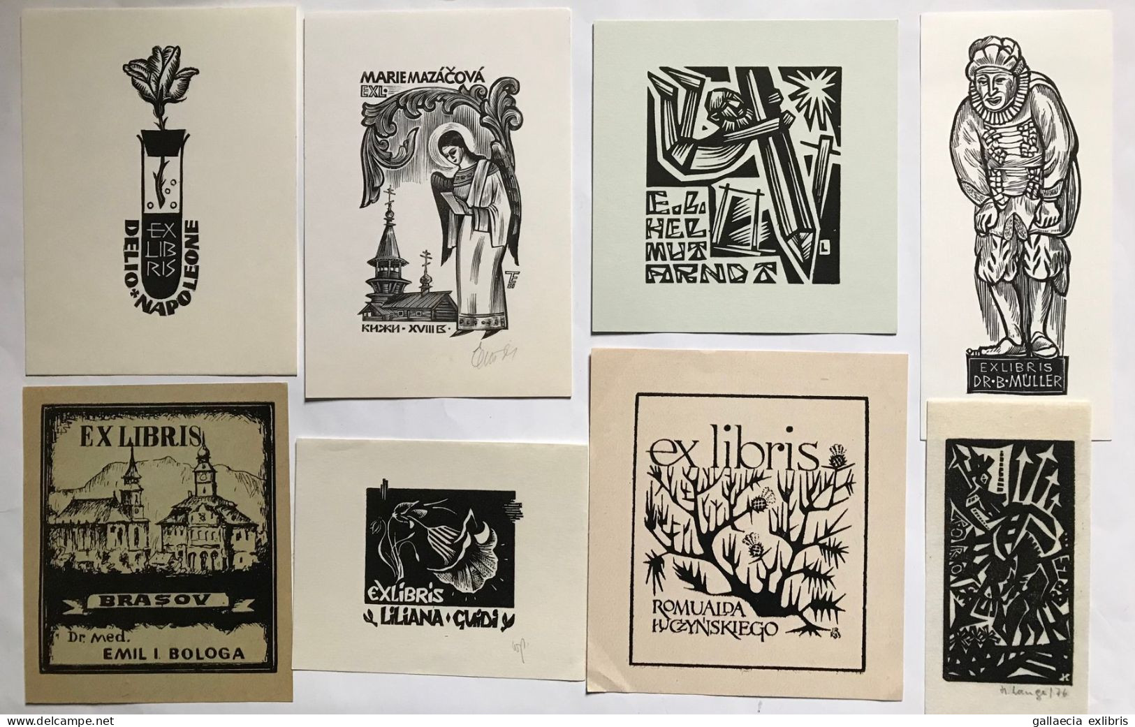 Lot avec 168 ex-libris. Lot with 168 exlibris and bookplates