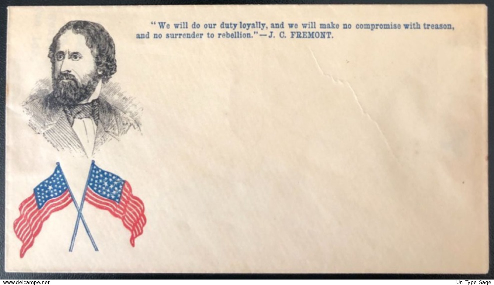 U.S.A, Civil War, Patriotic Cover - "J. C. FREMONT" - Unused - (C423) - Postal History