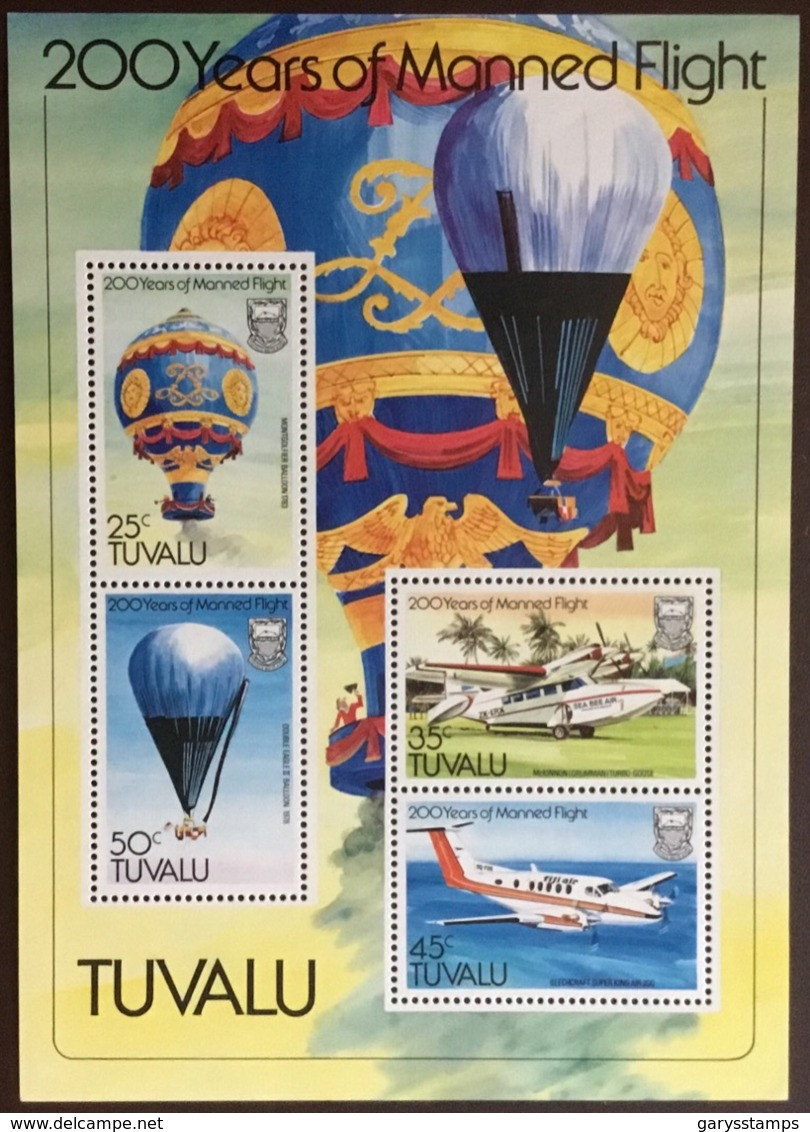 Tuvalu 1983 Manned Flight Anniversary Aircraft Minisheet MNH - Tuvalu (fr. Elliceinseln)