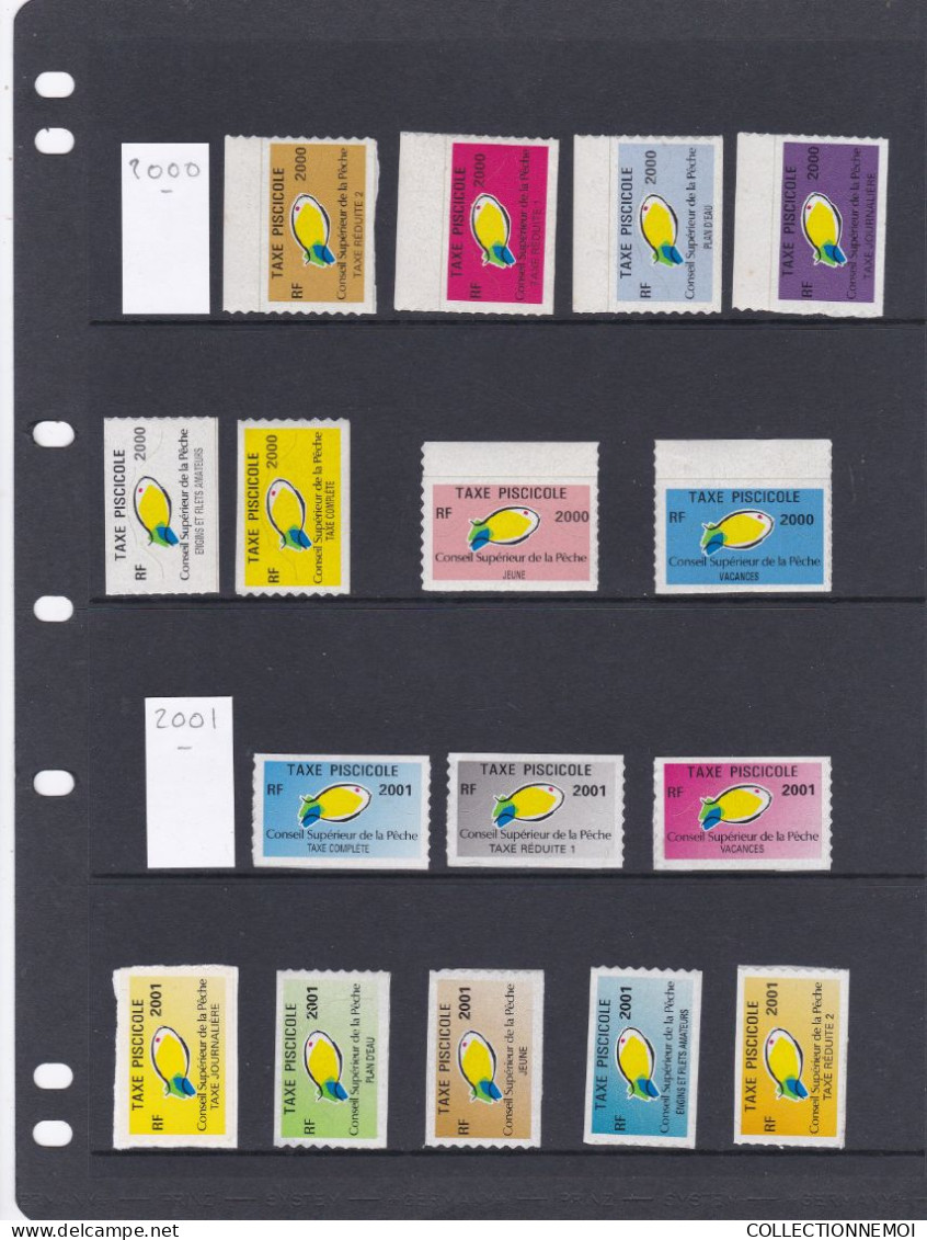 Lotde FISCAUX De Timbres De TAXE PISCICOLE ,, ANNEES 2000 Et 2001 - Stamps
