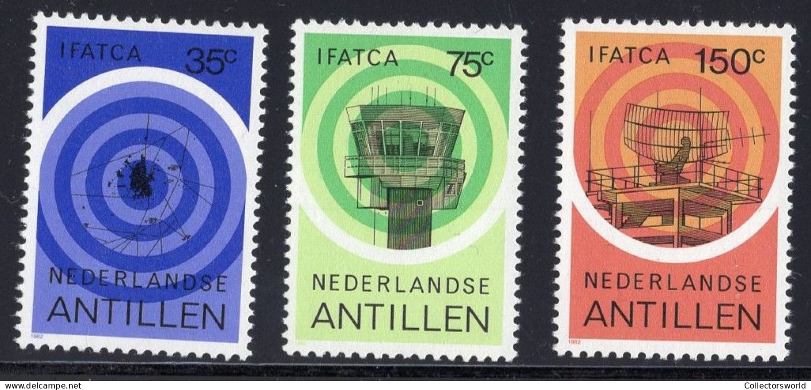 Netherlands Antilles 1982 Serie 3v International Traffic Controllers Year - Airport MNH - Antille