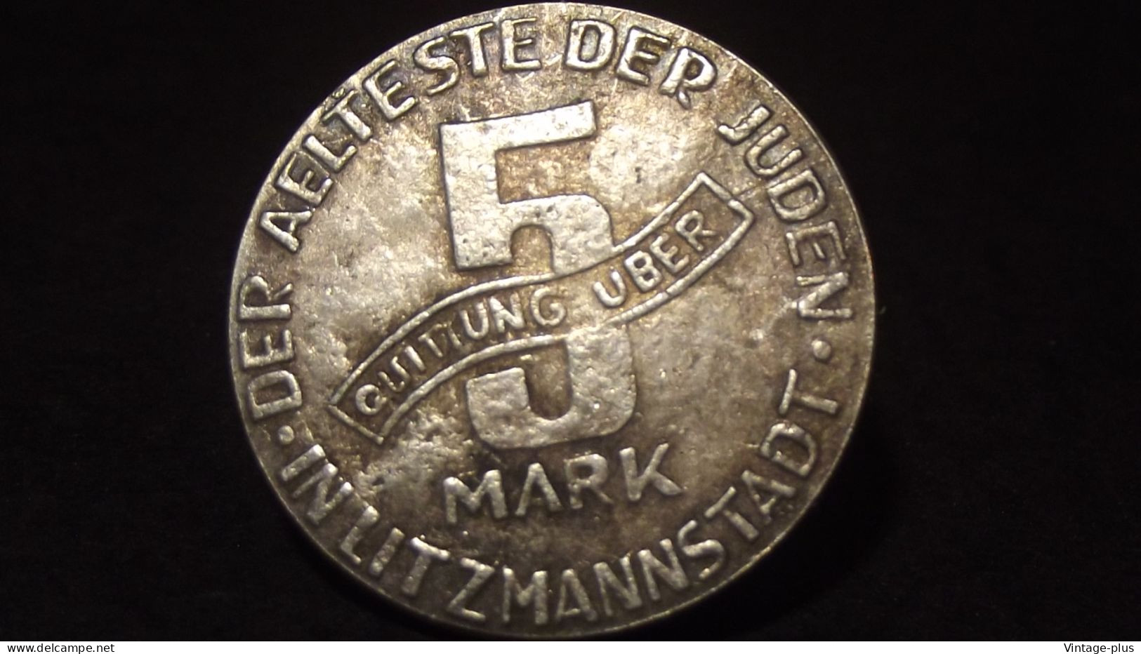 GETTO 5 MARK 1943 LITZMANNSTADT GERMAN COIN MONETA GHETTO EBREI JUDE JUIFE Auschwitz JUDE EBREI GERMANY - Sammlungen