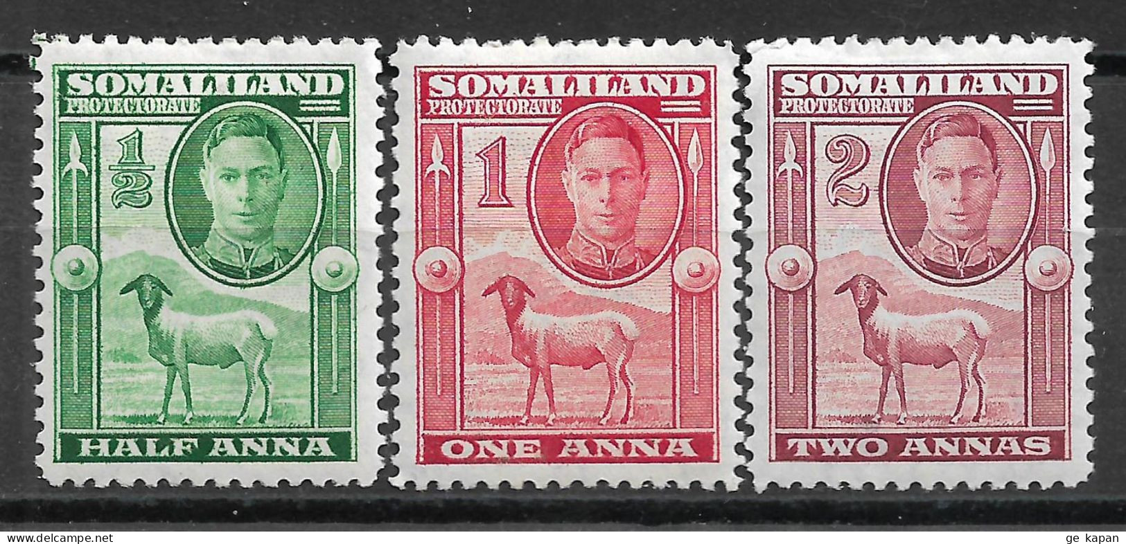 1938 SOMALILAND Set Of 3 MLH STAMPS (Michel # 77-79) CV €2.00 - Somaliland (Herrschaft ...-1959)