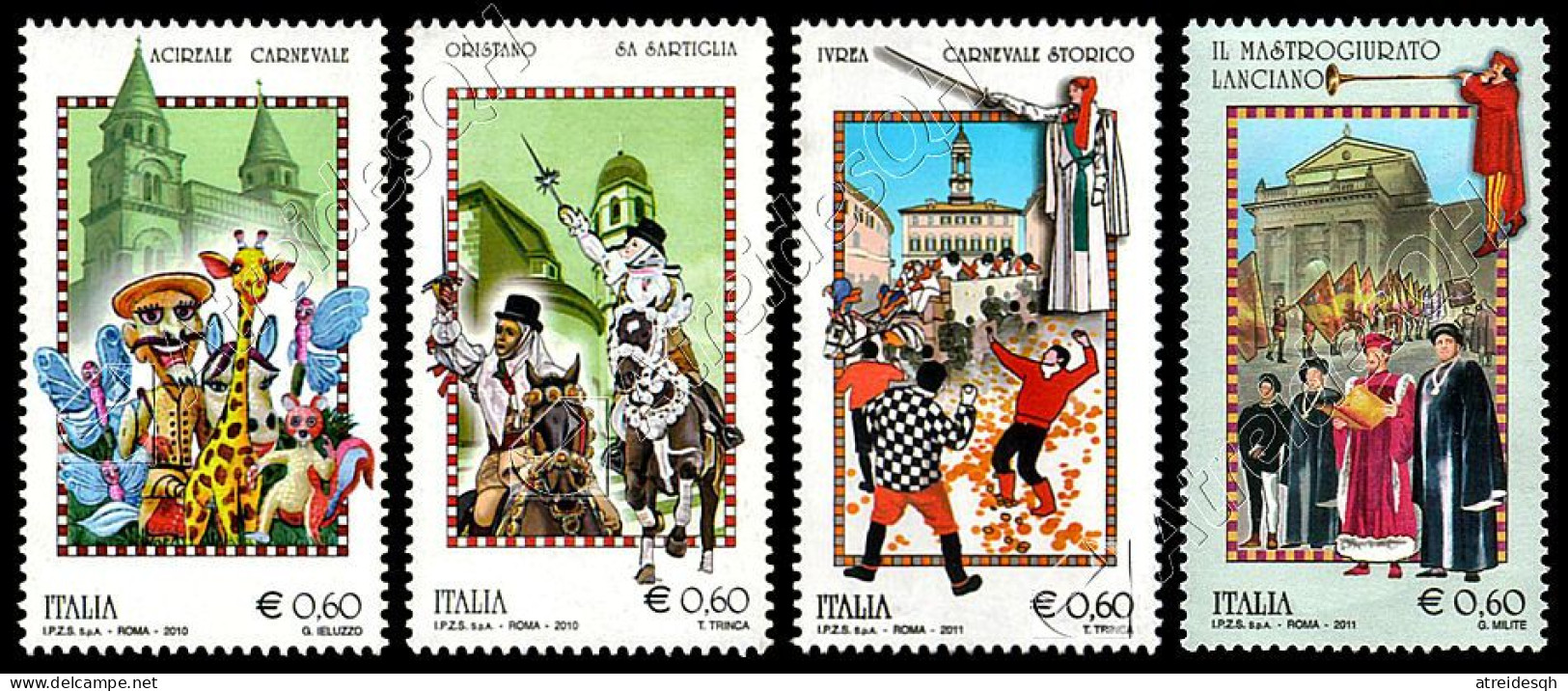 [Q] Italia / Italy 2010-2011: 4 Val. Folklore / Folklore, 4 Stamps ** - Karnaval