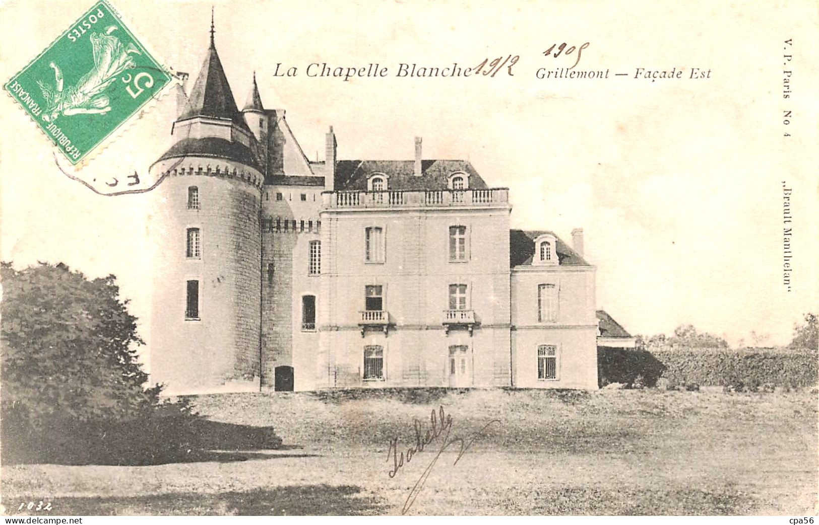 LA CHAPELLE BLANCHE - GRILLEMONT - Château Manoir - Façade Est 1905 - Autres & Non Classés