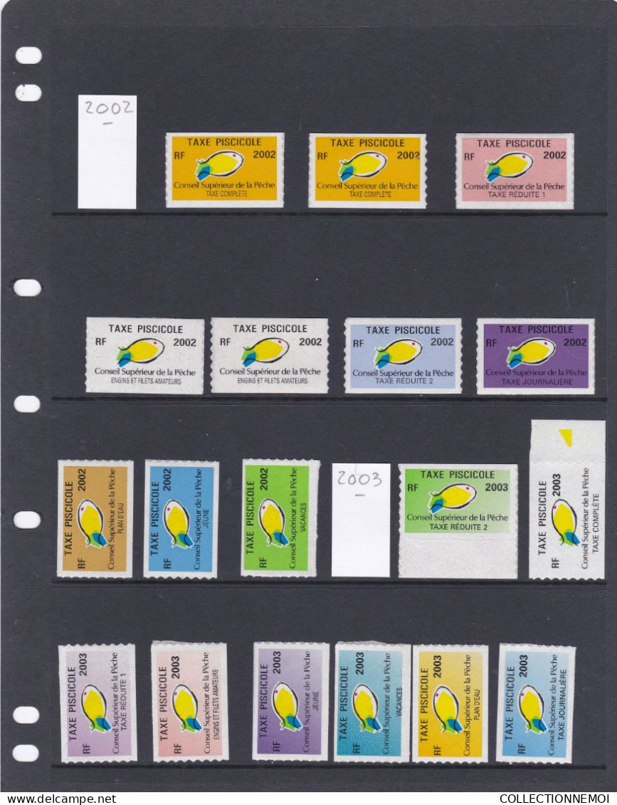 Lotde FISCAUX De Timbres De TAXE PISCICOLE ,, ANNEES 2002 Et 2003 - Stamps