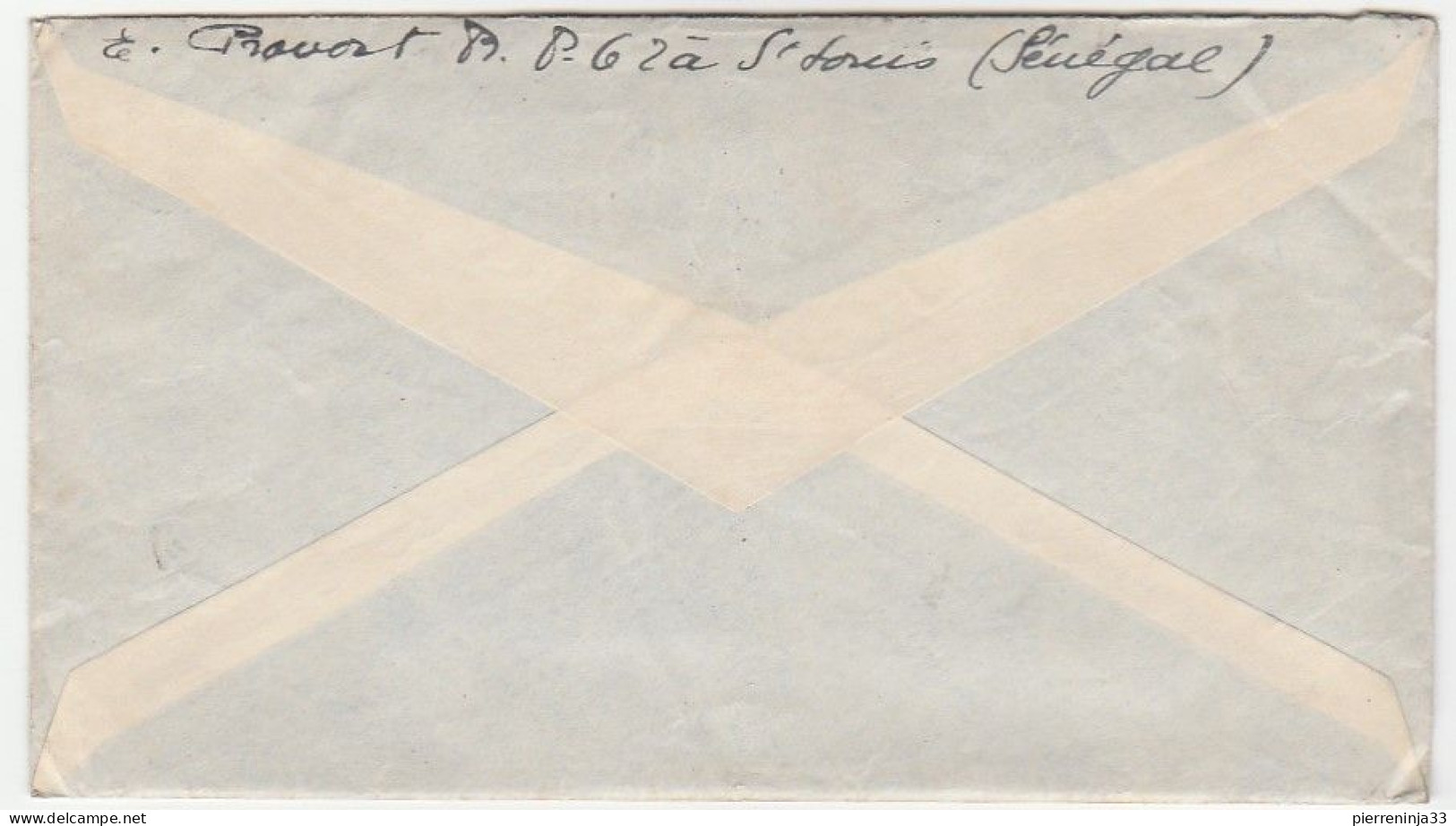 Lettre Saint Louis Du Sénégal Avec Contrôle Postal Pour Bordeaux, 1940 - Covers & Documents