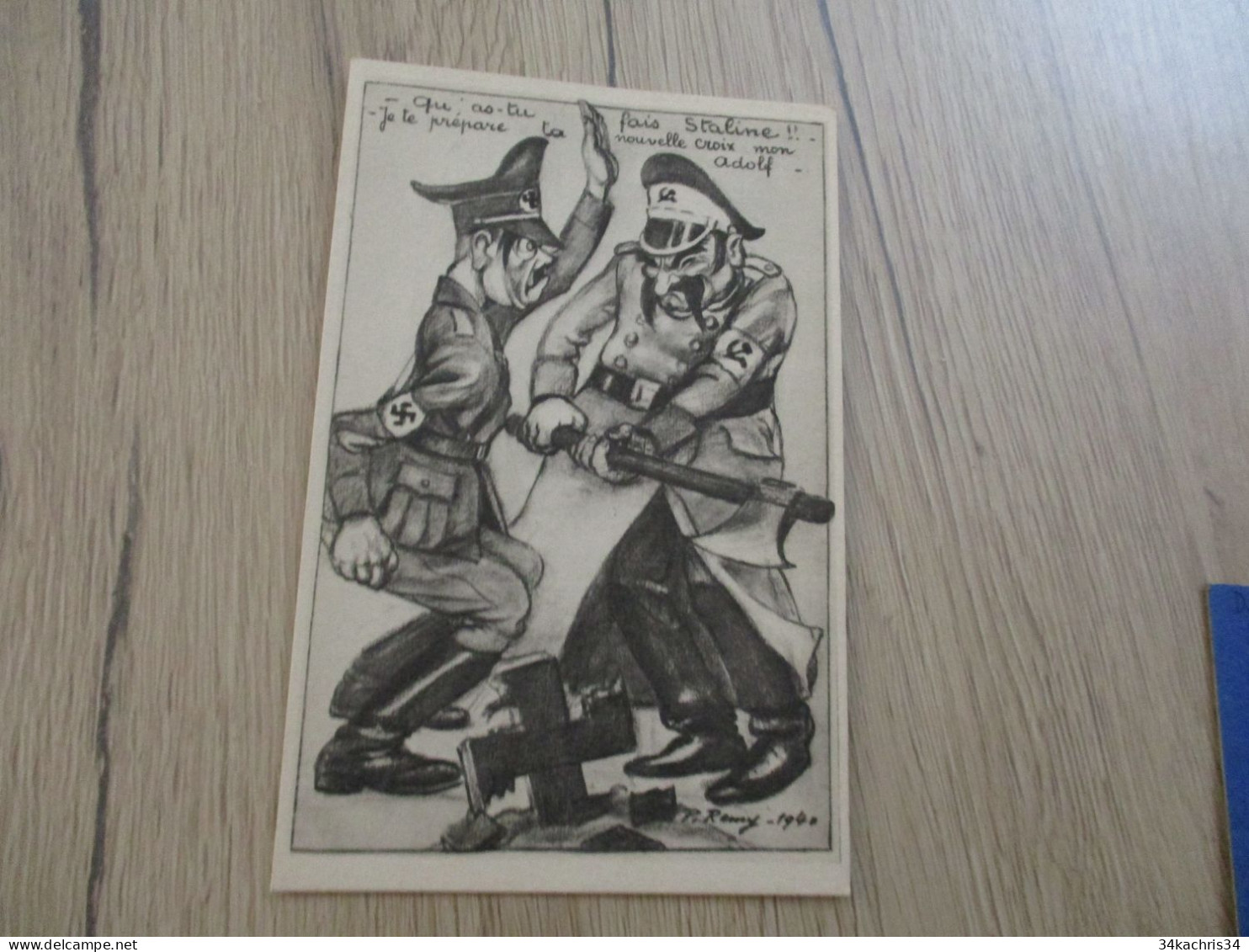 CPA  Militaria Militaire Anti Hitler  Illustrée Par Remy Staline - War 1939-45