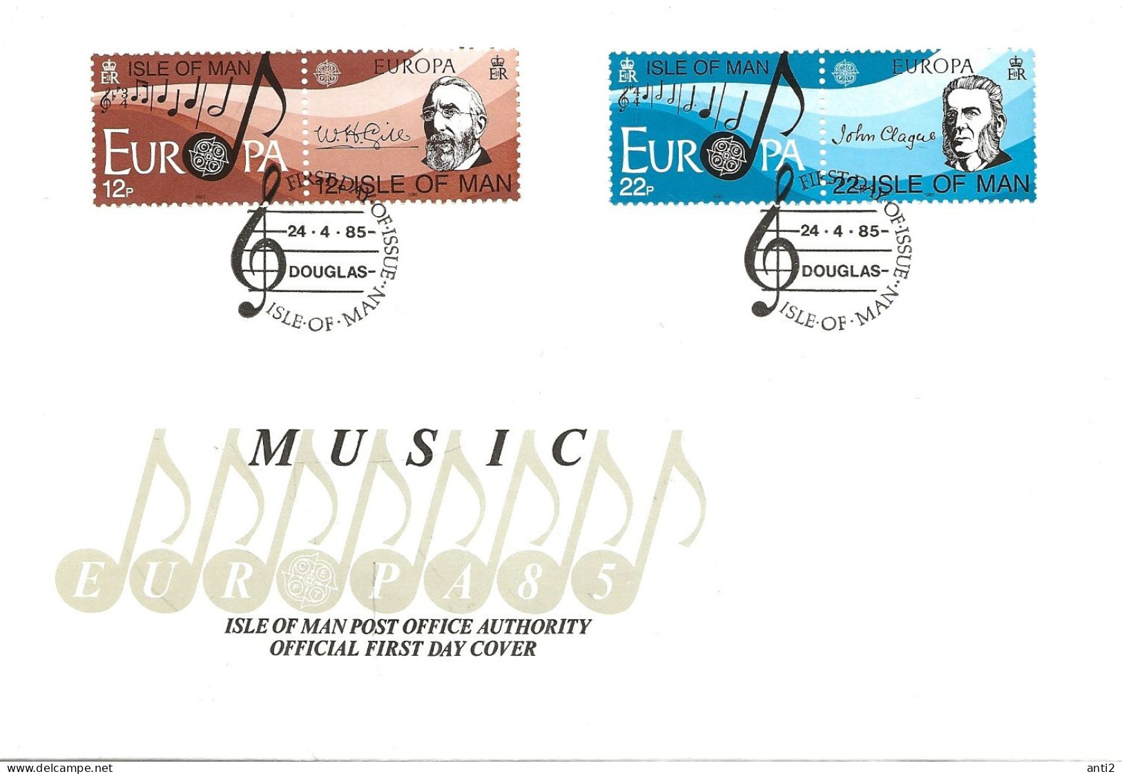 Isle Of Man 1985 Europa: European Music Year,  Mi 278-281 FDC - Man (Insel)