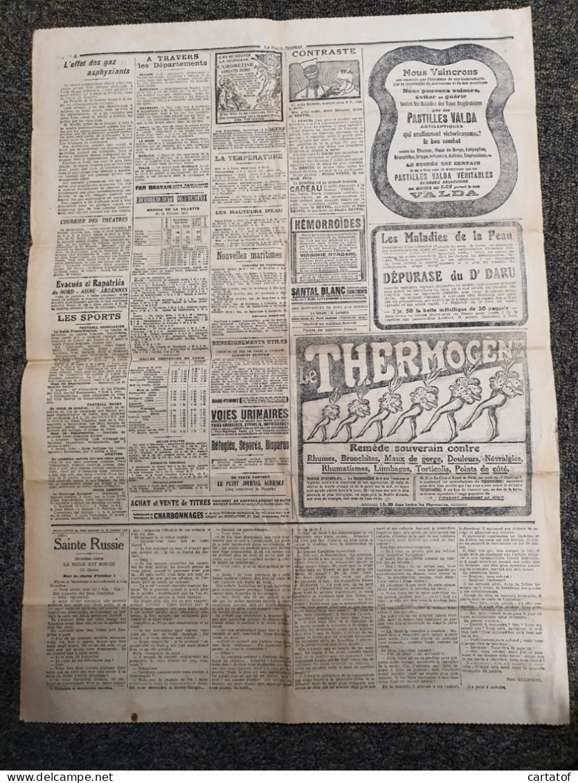 LE PETIT JOURNAL 25 Févier 1916 - Le Petit Journal