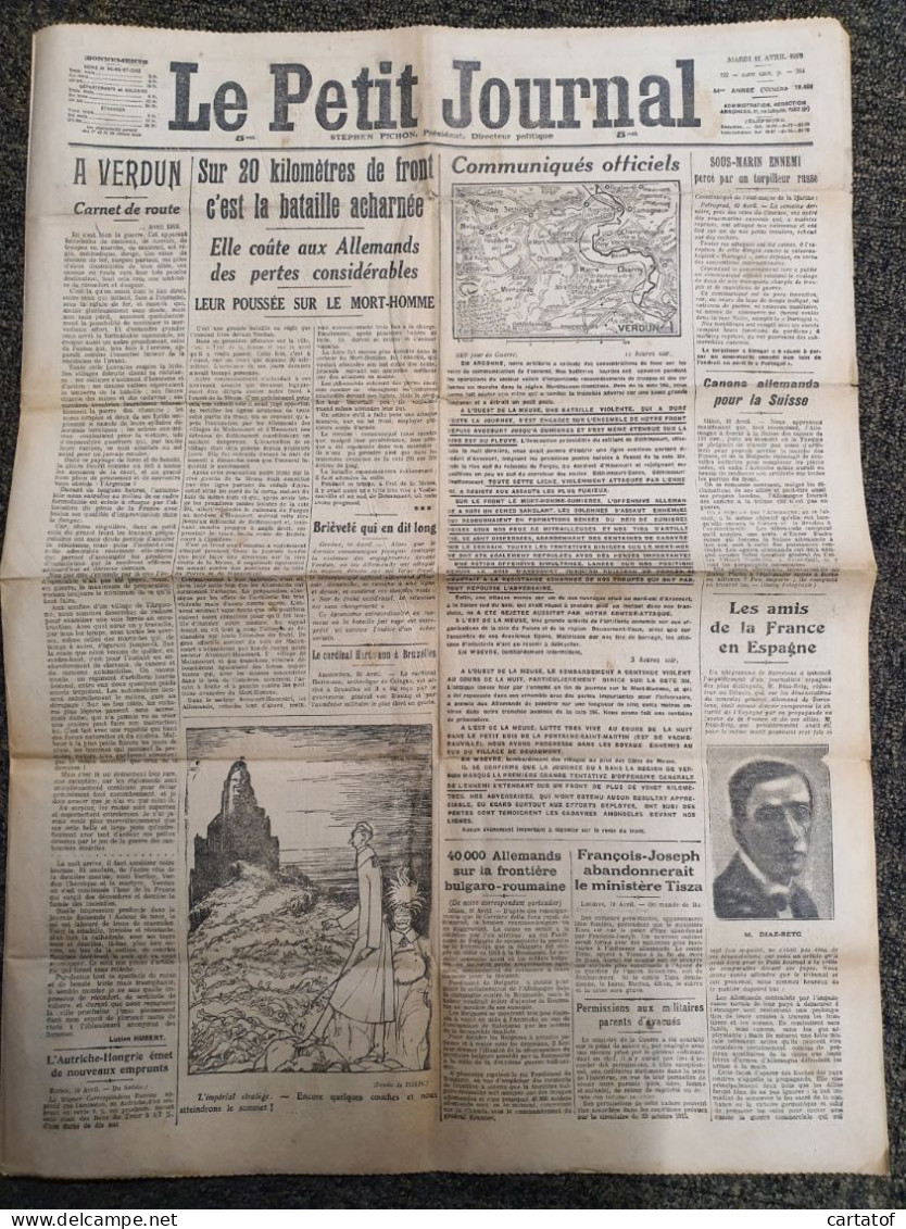 LE PETIT JOURNAL 11 Avril 1916 - Le Petit Journal