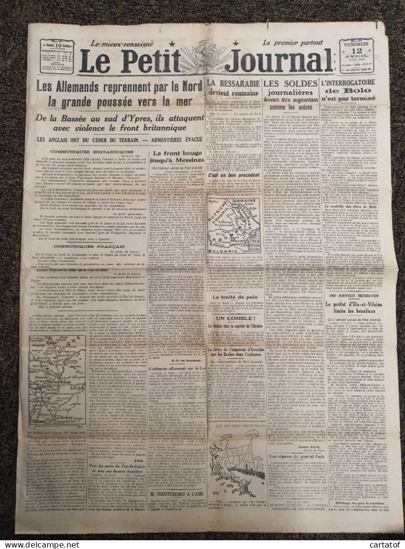 LE PETIT JOURNAL 12 Avril 1918 - Le Petit Journal