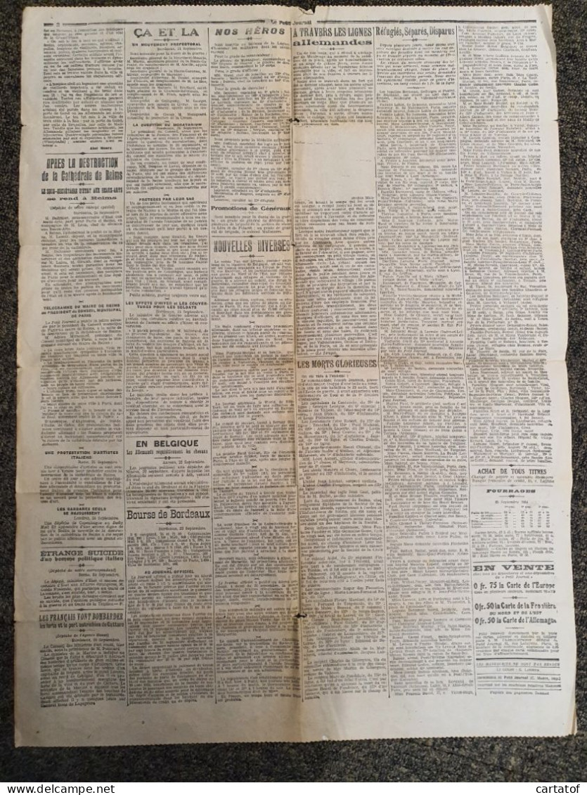 LE PETIT JOURNAL 25 Septembre 1914 - Le Petit Journal