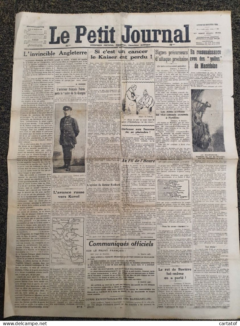 LE PETIT JOURNAL  10 Janvier 1916 - Le Petit Journal