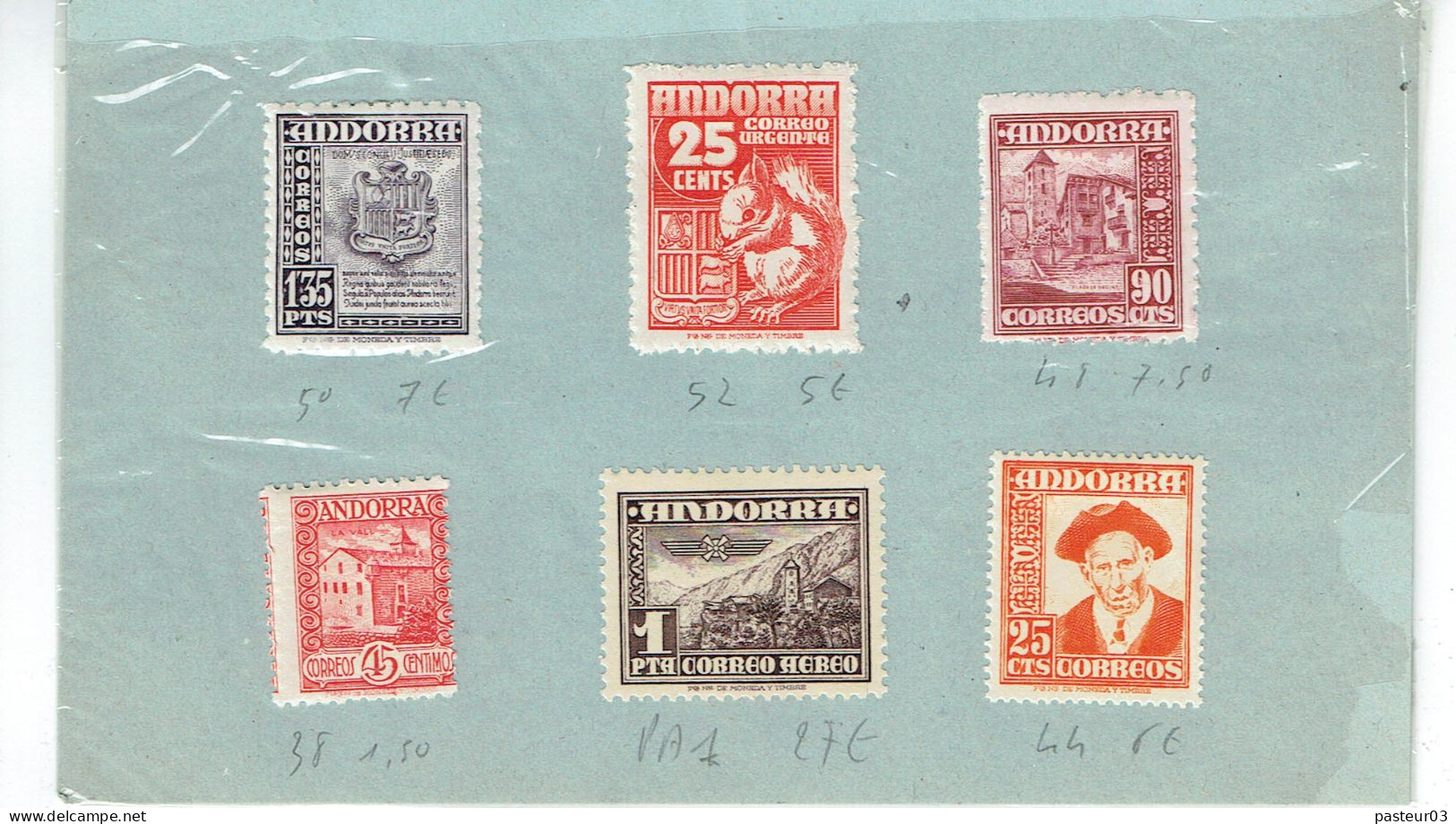 Andorre Espagnol N° 50 - 52 - 48 - 38 - 44 Et PA 1 Sur Charnière Cote > à 50 € - Unused Stamps