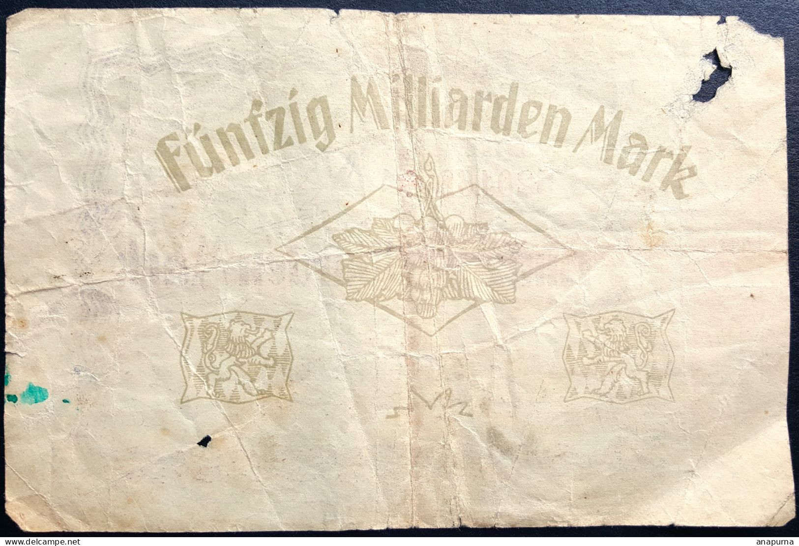 Billet 1923 Banknote Kreisgemeinde Speyer, Pfalz, 50 Milliarden Mark, 50 Milliards Mark, 4286.d, - Zonder Classificatie