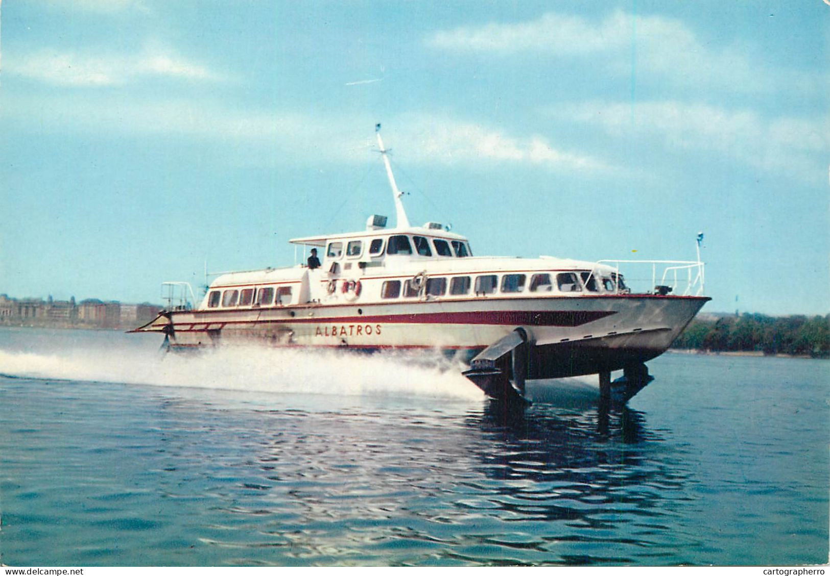 Navigation Sailing Vessels & Boats Themed Postcard Lac Leman Albatros Speed Boat - Voiliers