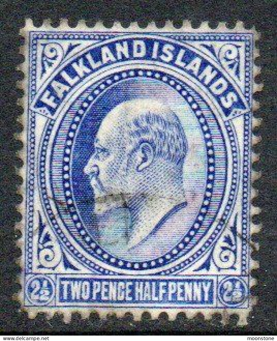 Falkland Islands EVII 1904-12 2½d Ultramarine Definitive, Used, SG 46 - Falkland