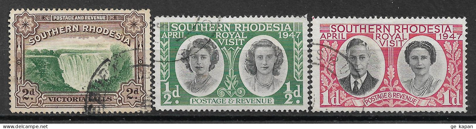 1932,1947 SOUTHERN RHODESIA Set Of 3 USED STAMPS (Michel # 30,64,65) - Zuid-Rhodesië (...-1964)