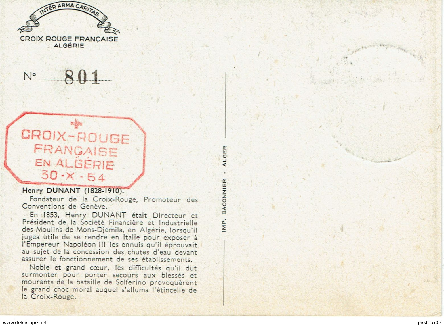 N° 316 Et N° 316 Croix Rouge Premier Jour Alger 30 Octobre 1954 Sur Deux Cartes Postales - Briefe U. Dokumente