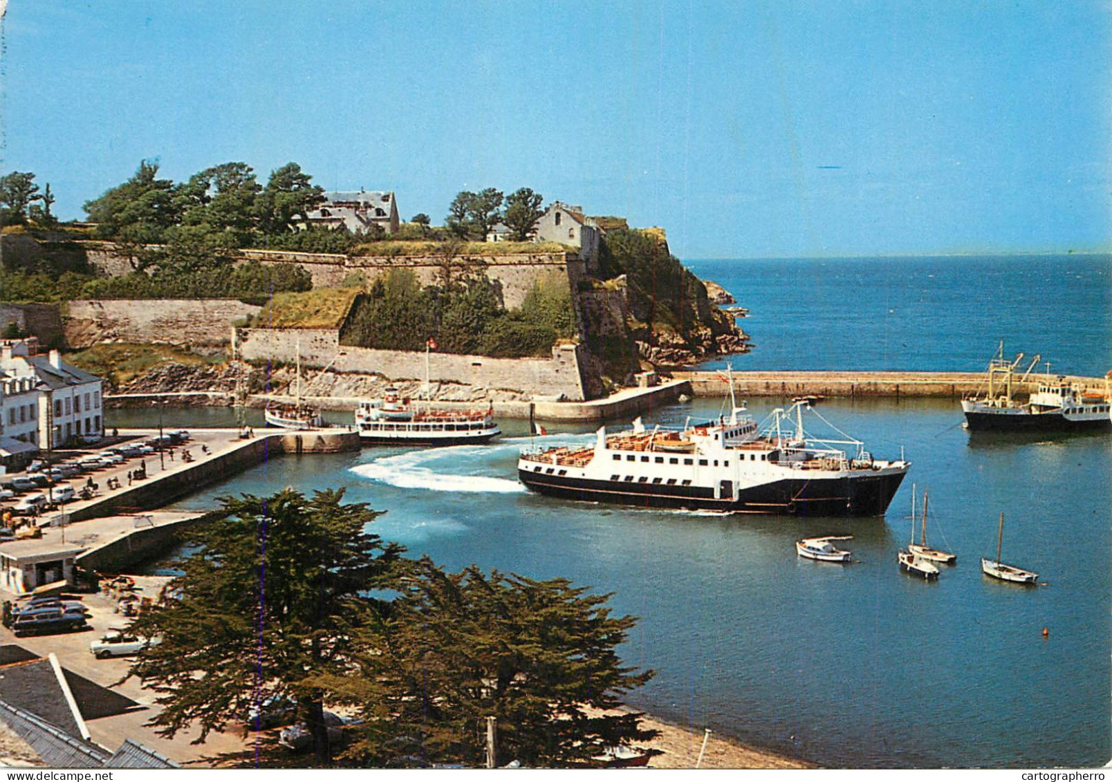 Navigation Sailing Vessels & Boats Themed Postcard Belle Isle En Mer Le Palais Cruise Ship - Voiliers