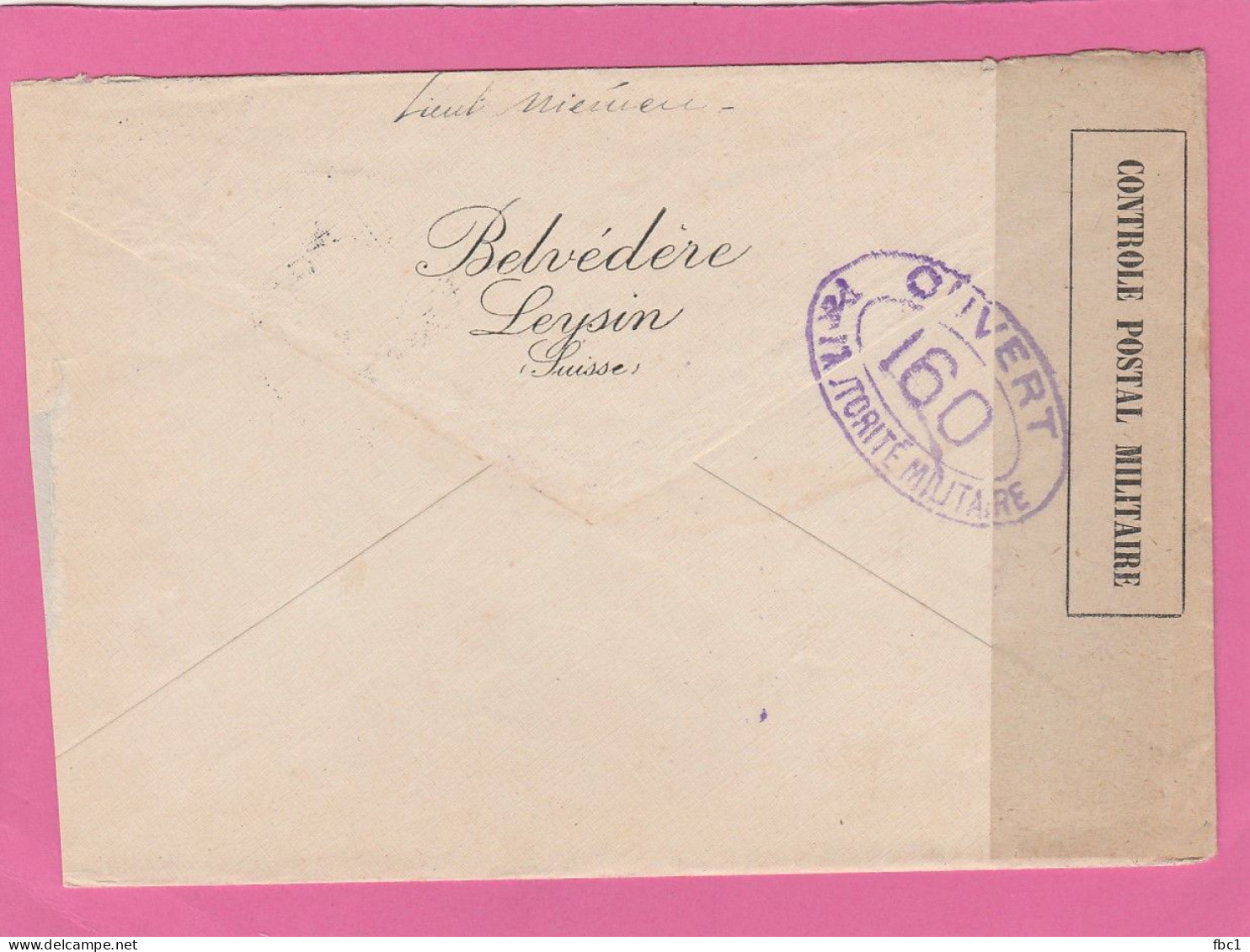 Lettre En Franchise - Internement Des Prisonniers De Guerre Leysin  - Suisse - 1916  Vers Paris - Oorlog 1914-18