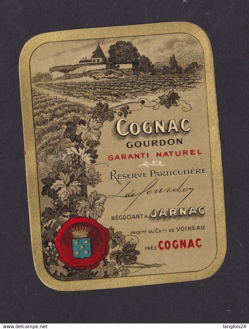 Anciienne étiquette Alcool  France Cognac Jarnac - Alcohols & Spirits