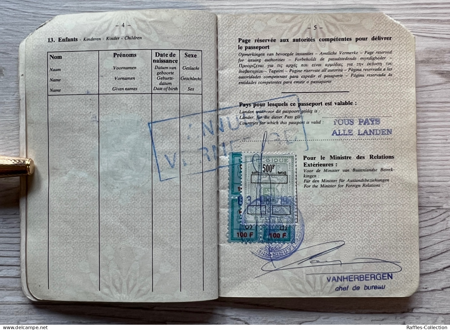 Belgium 1989 Passport With Cape Verde / Cabo Verde Visas & Revenues / Passeport Reisepass Pasaporte Passaporto - Historische Dokumente