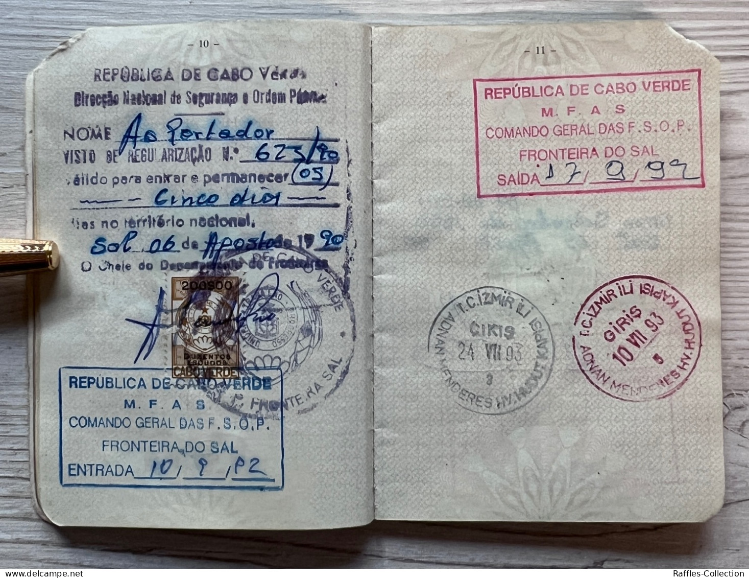 Belgium 1989 passport with Cape Verde / Cabo Verde visas & revenues / passeport reisepass pasaporte passaporto