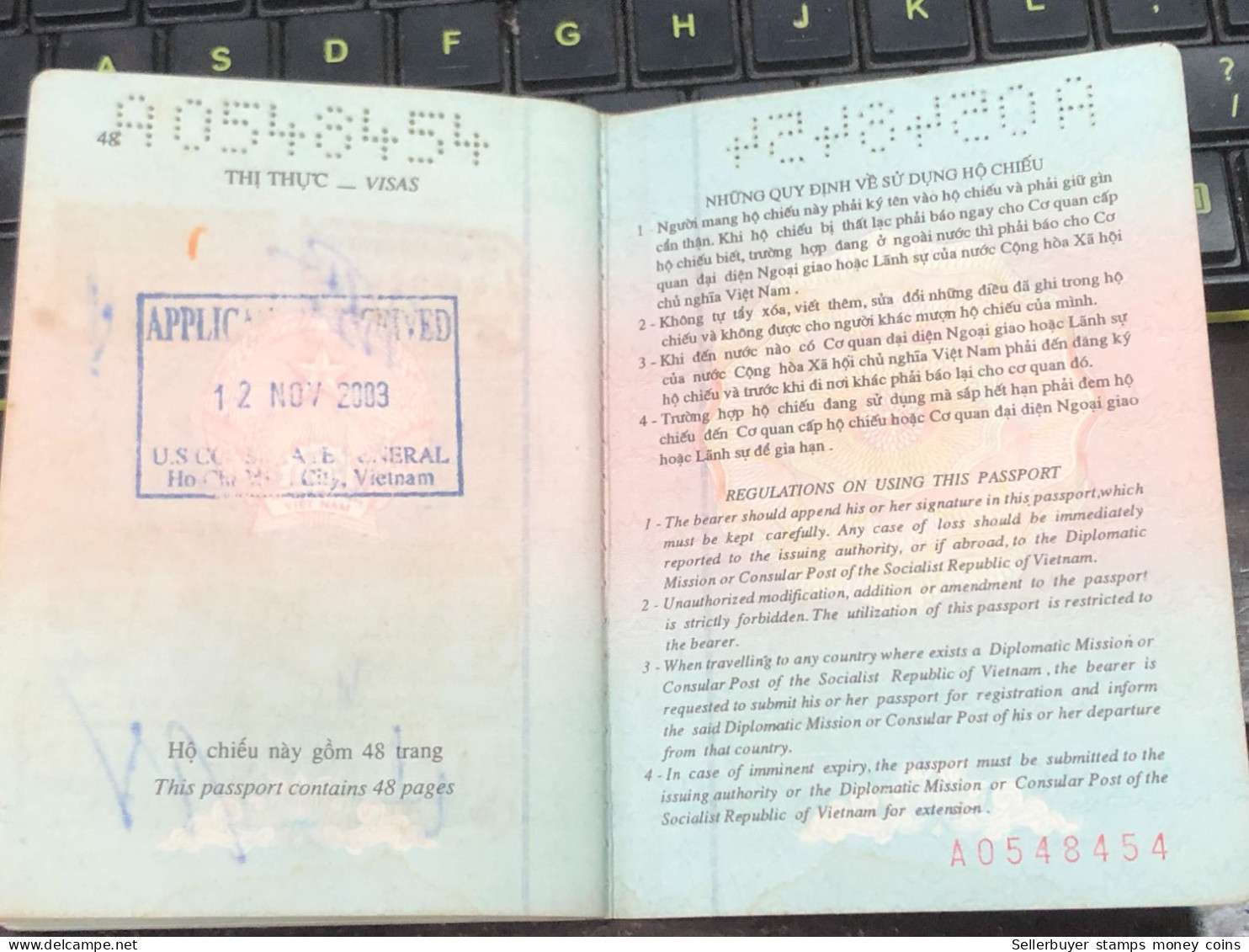 VIET NAMESE-OLD-ID PASSPORT VIET NAM-PASSPORT Is Still Good-name-tran Dam-2003-1pcs Book - Collections