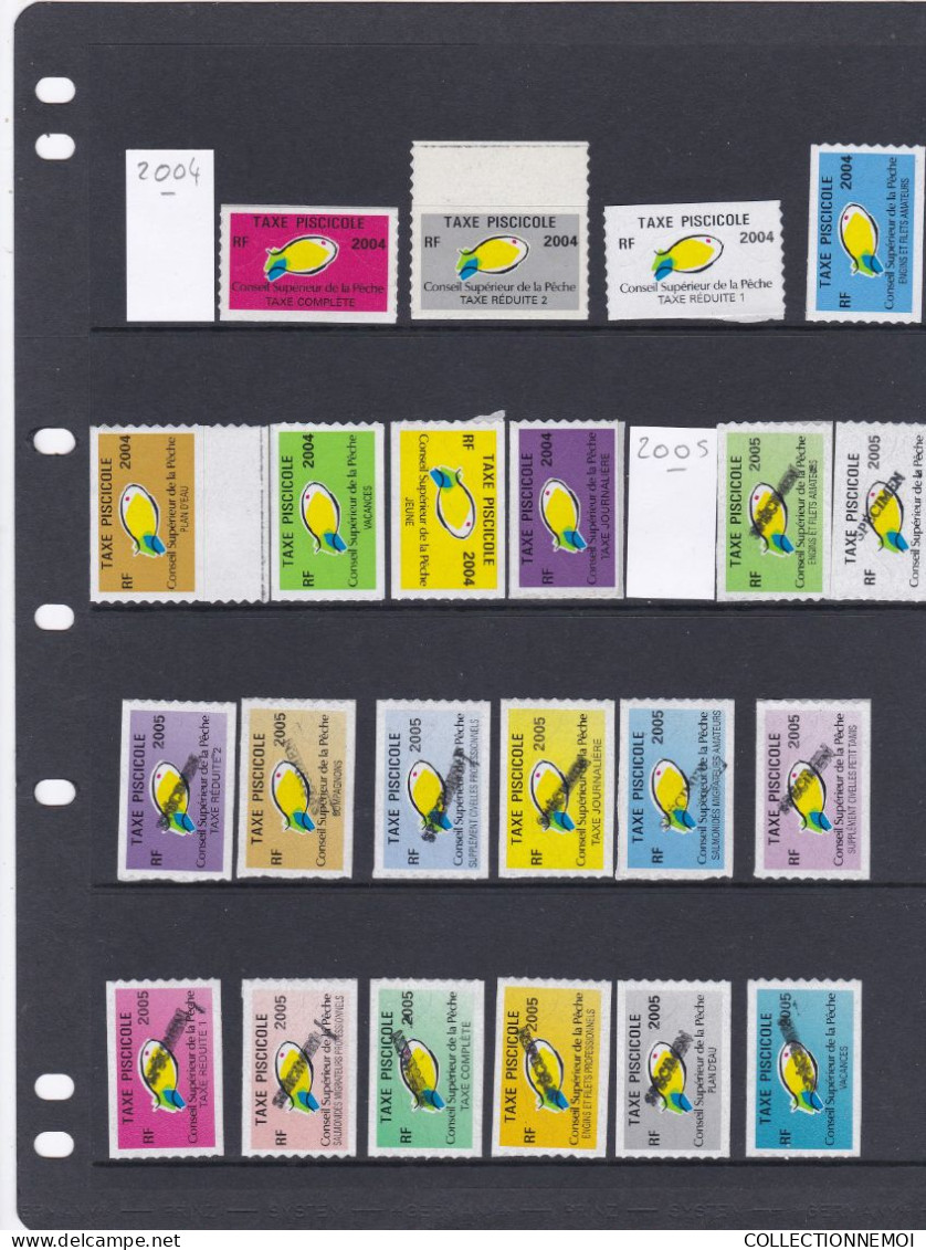 Lotde FISCAUX De Timbres De TAXE PISCICOLE ,, ANNEES 2004 Et 2005 ,,,année 2005 SPECIMEN - Stamps