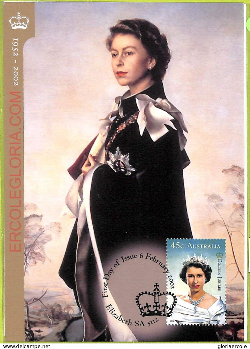 Ad3261 - AUSTRALIA - Postal History - Set 2 MAXIMUM CARD - 2002  Queen Elizabeth - Familias Reales